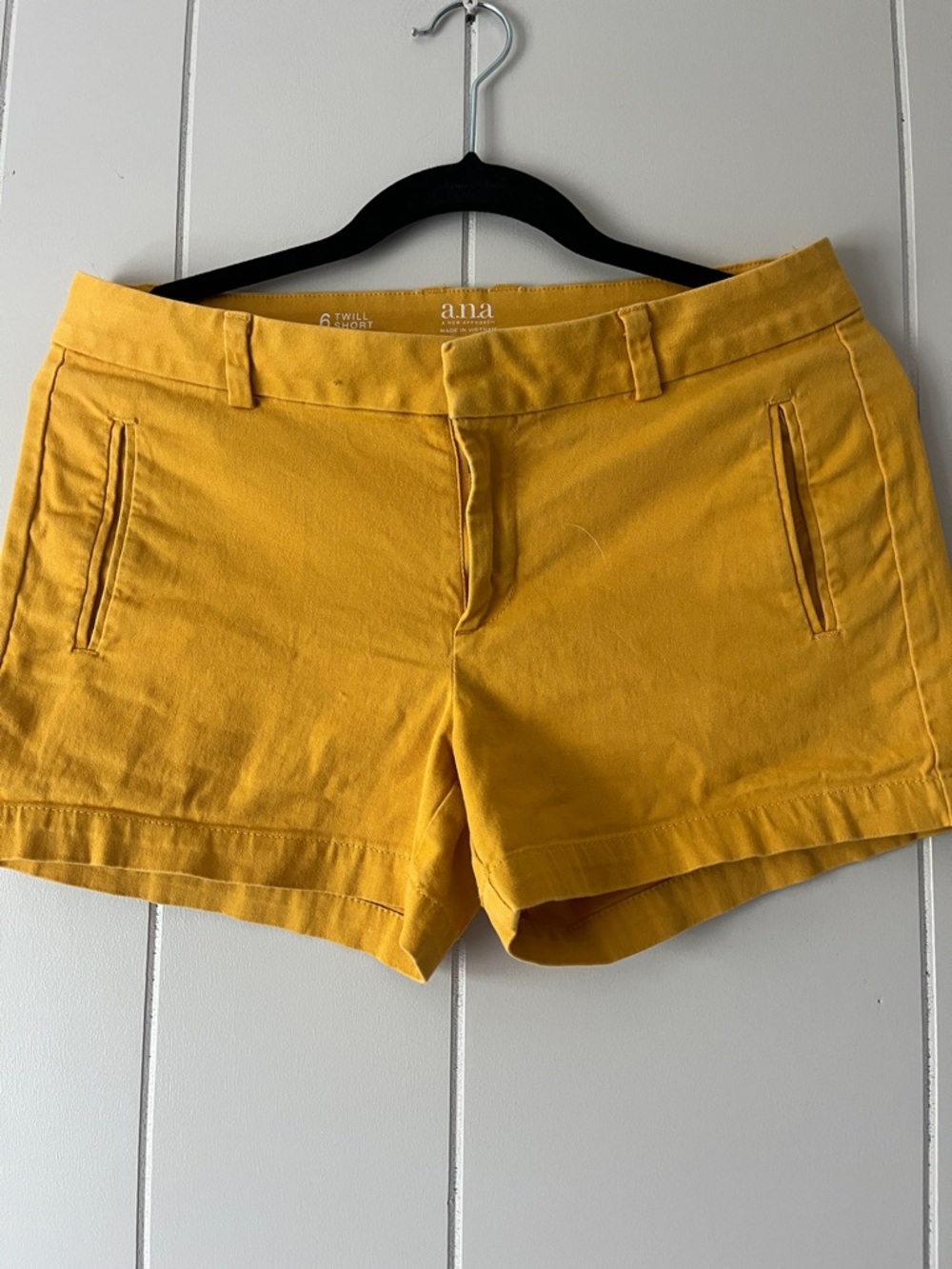 a.n.a Mustard Yellow Twill Shorts